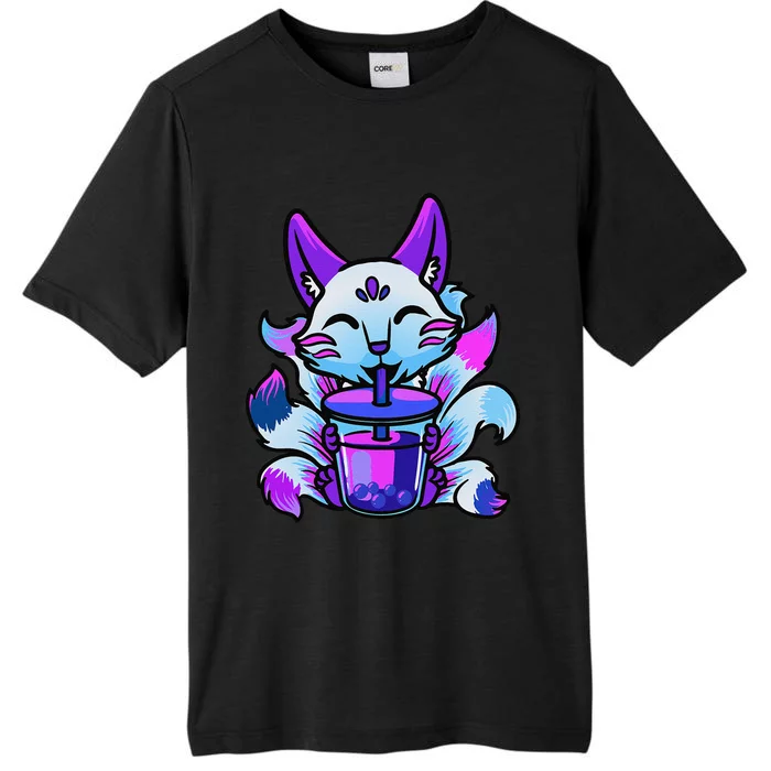 Cute Kitsune Anime Boba Japanese Bubble Tea Fox Kawaii ChromaSoft Performance T-Shirt