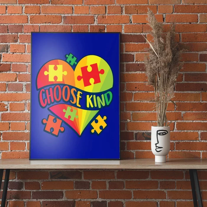 Choose Kind Autism Support Autistic Heart Asd Kindness Gift Poster