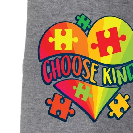 Choose Kind Autism Support Autistic Heart Asd Kindness Gift Doggie 3-End Fleece Hoodie