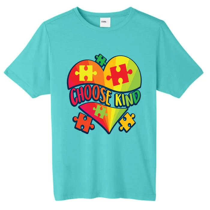 Choose Kind Autism Support Autistic Heart Asd Kindness Gift ChromaSoft Performance T-Shirt