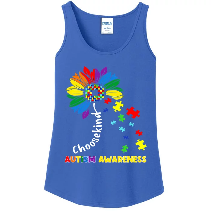 Choose Kind Autism Awareness Sunflower Mom Cute Funny Gift Cute Gift Ladies Essential Tank