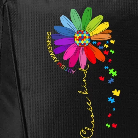 Choose Kind Autism Awareness Sunflower Mom Gift City Backpack