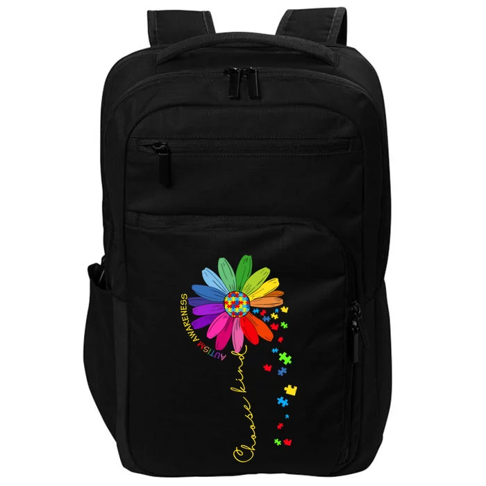 Choose Kind Autism Awareness Sunflower Mom Gift Impact Tech Backpack