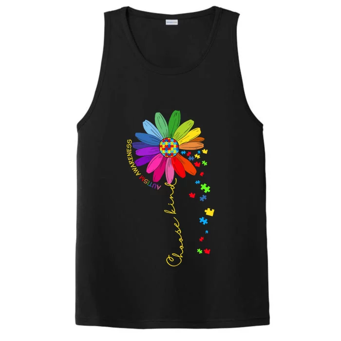 Choose Kind Autism Awareness Sunflower Mom Gift Performance Tank