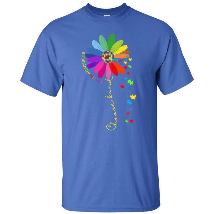 Choose Kind Autism Awareness Sunflower Mom Gift Tall T-Shirt