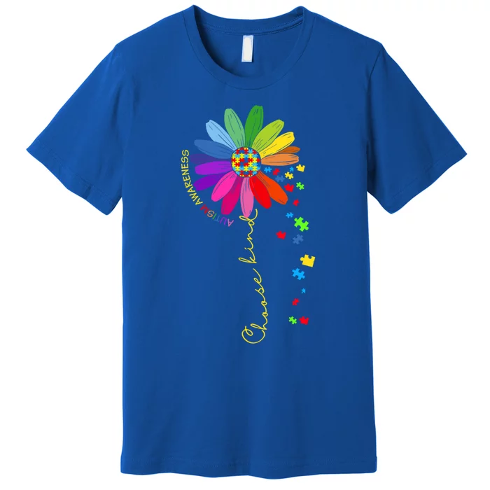 Choose Kind Autism Awareness Sunflower Mom Gift Premium T-Shirt