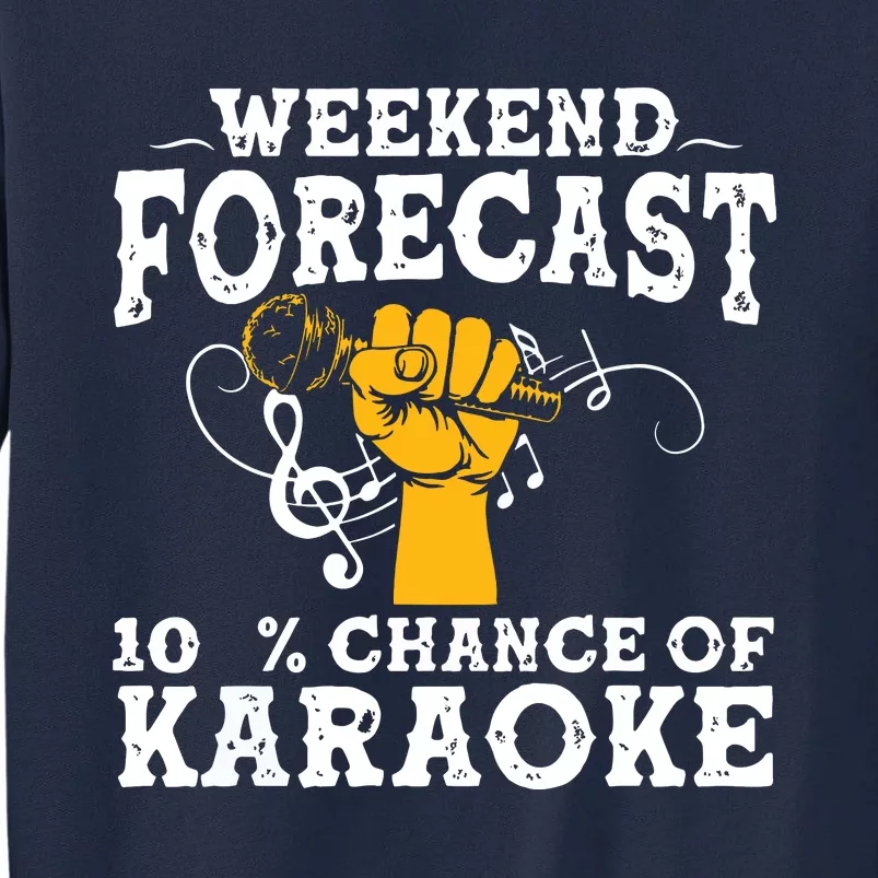 Cool Karaoke Art Men Women Karaoke Box Microphone Singing Tall Sweatshirt