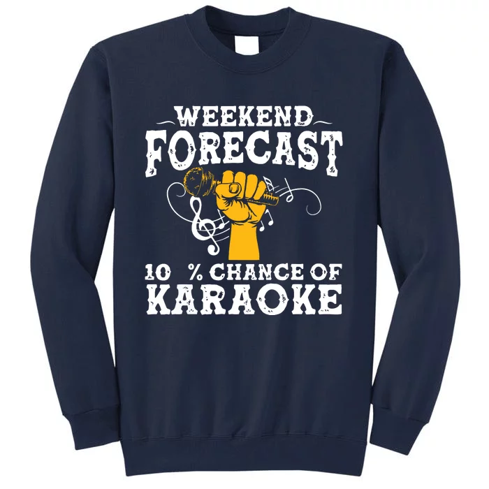 Cool Karaoke Art Men Women Karaoke Box Microphone Singing Tall Sweatshirt