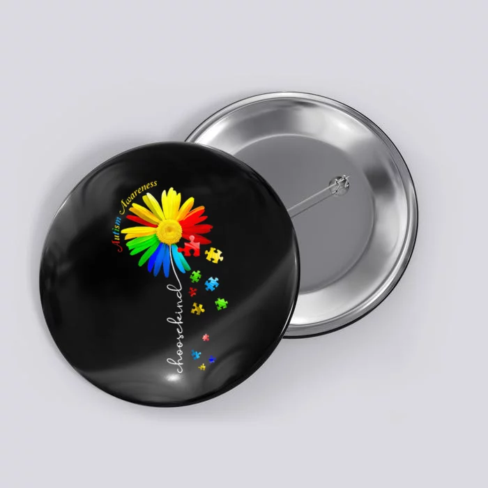 Choose Kind Autism Awareness Sunflower Mom Button