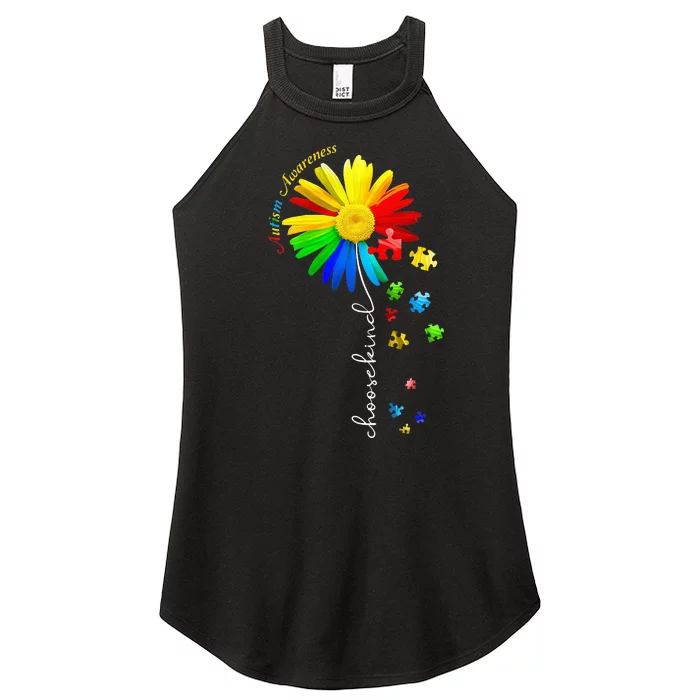 Choose Kind Autism Awareness Sunflower Mom Women’s Perfect Tri Rocker Tank