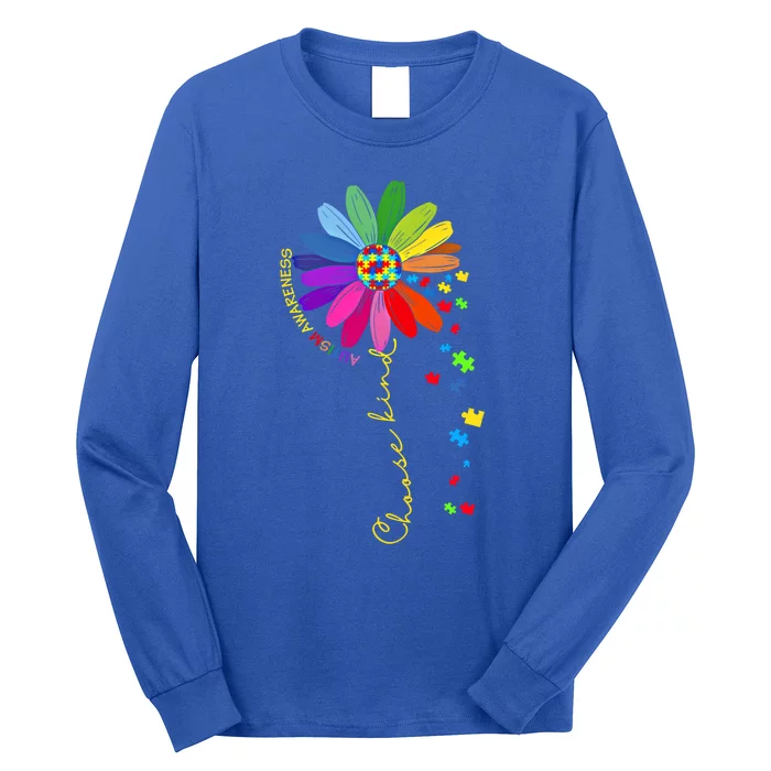 Choose Kind Autism Awareness Sunflower Mom Gift Long Sleeve Shirt