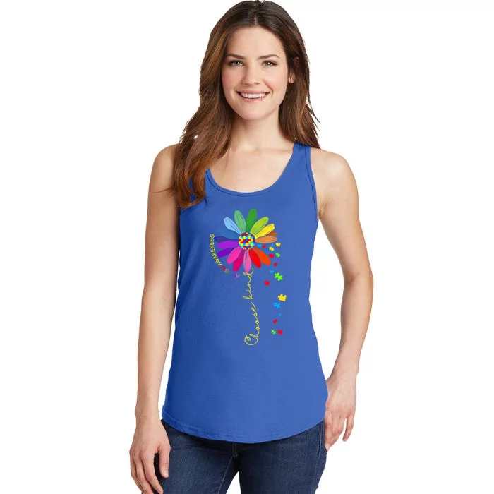 Choose Kind Autism Awareness Sunflower Mom Gift Ladies Essential Tank