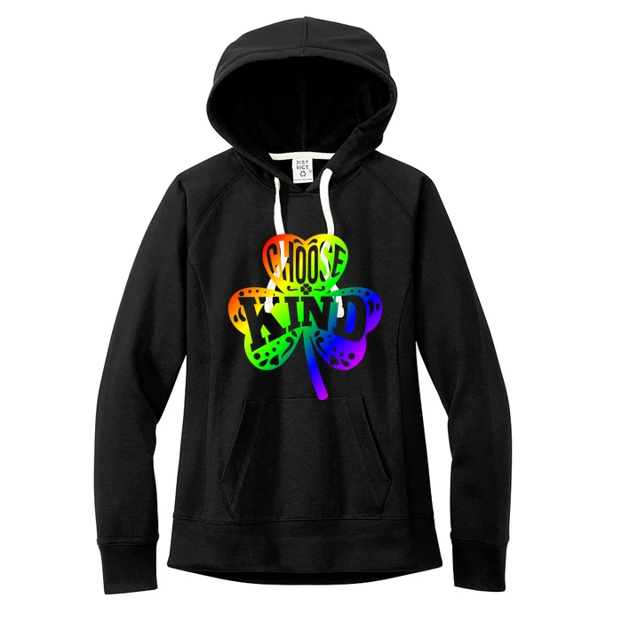 Choose Kind Autism Bullying Prevention St Paddys Day Cute Gift Women's Fleece Hoodie