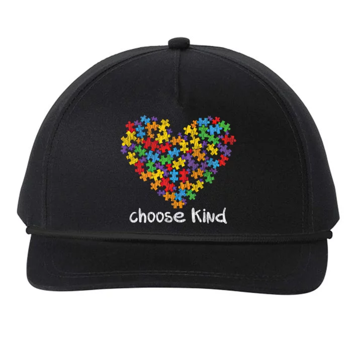 Choose Kind Autistic Autism Awareness Antibullying Funny Gift Snapback Five-Panel Rope Hat