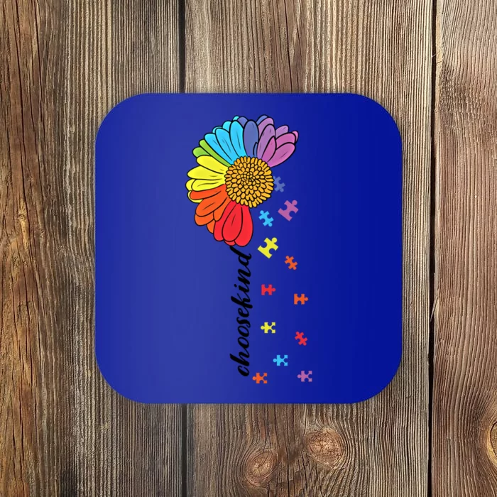 Choose Kind Autism Awareness Flower Funny Gift Coaster