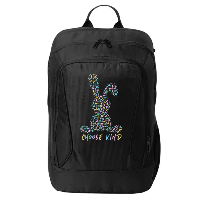 Choose Kind Autism Awareness Puzzle Bunny Easter Gift City Backpack