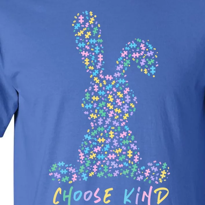 Choose Kind Autism Awareness Puzzle Bunny Easter Gift Tall T-Shirt