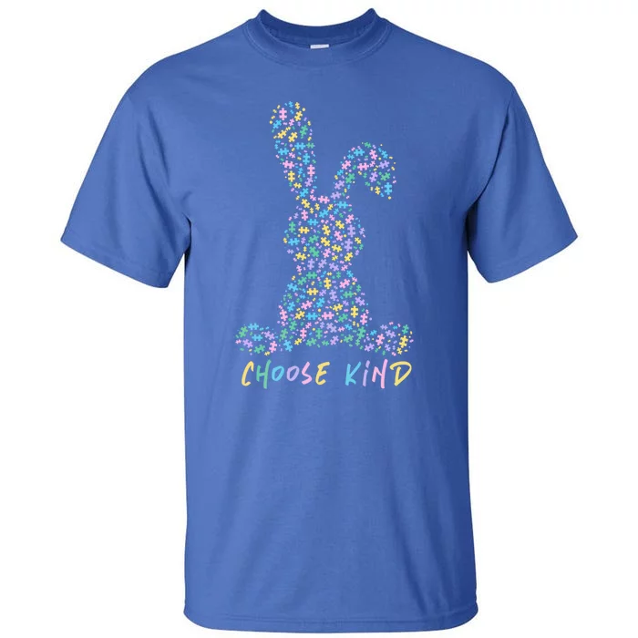 Choose Kind Autism Awareness Puzzle Bunny Easter Gift Tall T-Shirt