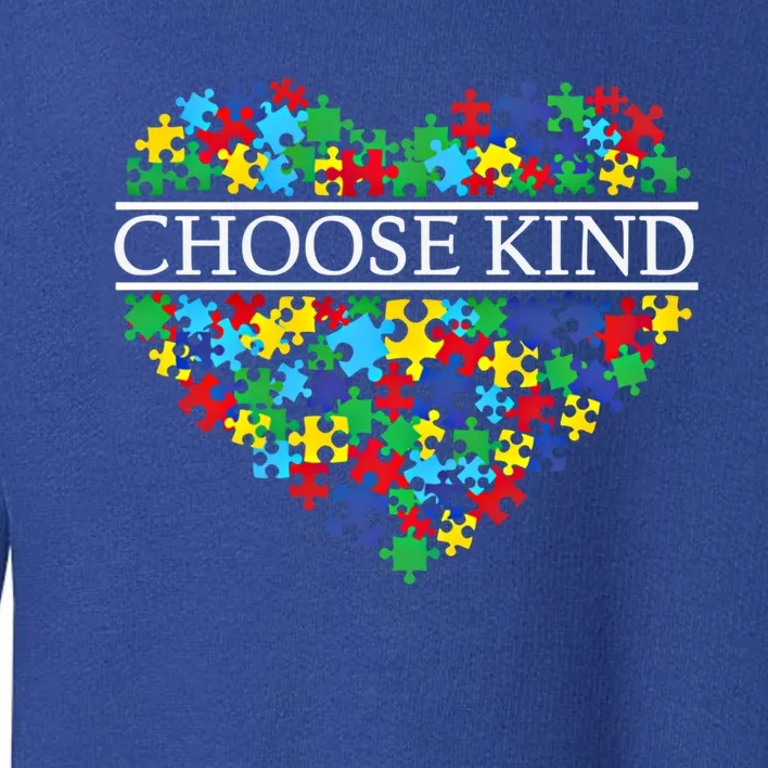 Choose Kind Autism Heart Autism Awareness Day Gift Toddler Sweatshirt