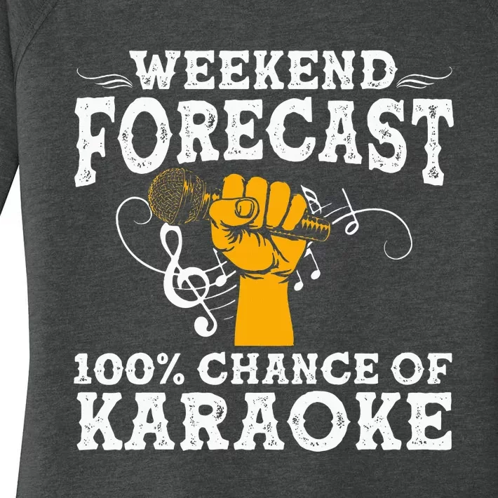 Cool Karaoke Art Women Karaoke Box Microphone Singing Women's Perfect Tri Tunic Long Sleeve Shirt