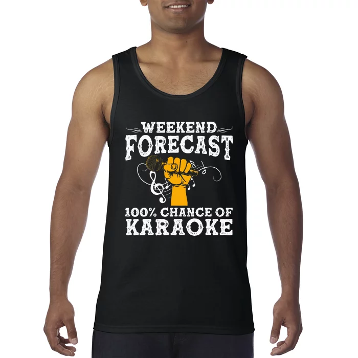 Cool Karaoke Art Women Karaoke Box Microphone Singing Tank Top