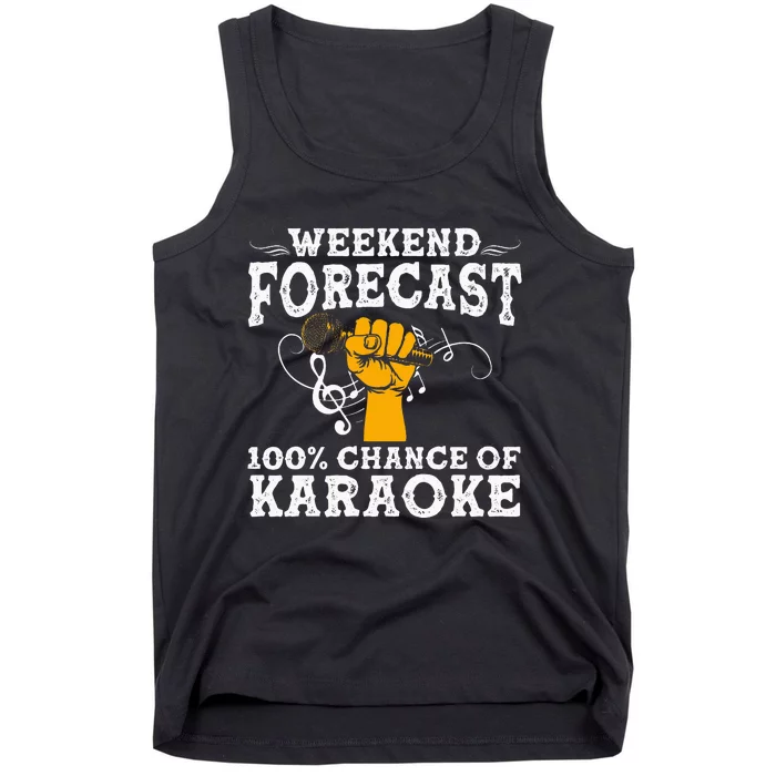 Cool Karaoke Art Women Karaoke Box Microphone Singing Tank Top