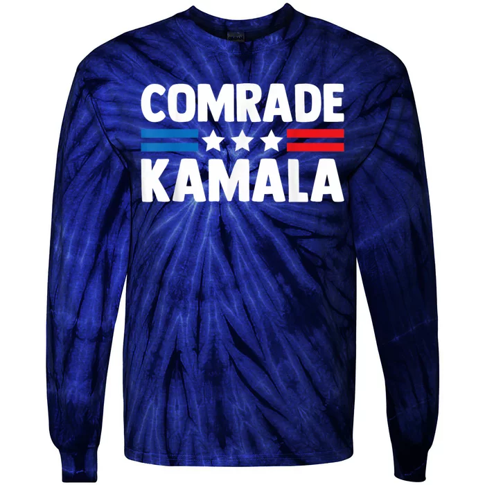 Comrade Kamala Anti Kamala Harris Tie-Dye Long Sleeve Shirt