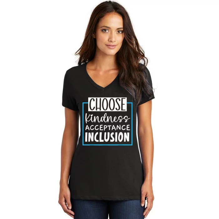 Choose Kindness Acceptance Inclusion Orange Day Women's V-Neck T-Shirt