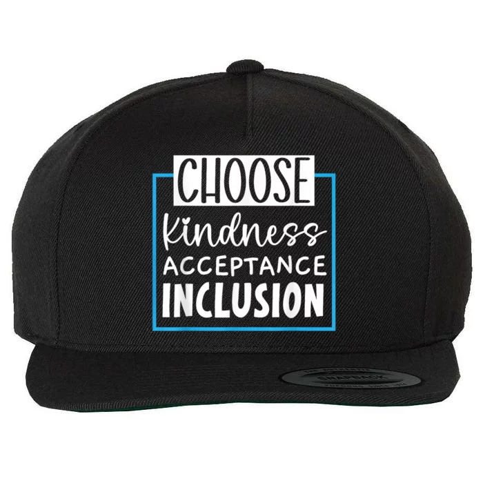 Choose Kindness Acceptance Inclusion Orange Day Wool Snapback Cap