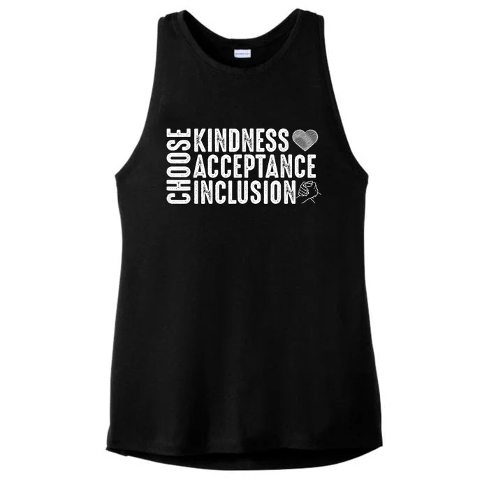 Choose Kindness Acceptation Inclusion Unity Day Orange Kids Ladies Tri-Blend Wicking Tank