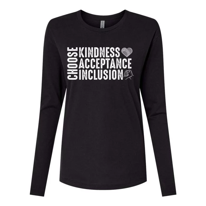 Choose Kindness Acceptation Inclusion Unity Day Orange Kids Womens Cotton Relaxed Long Sleeve T-Shirt