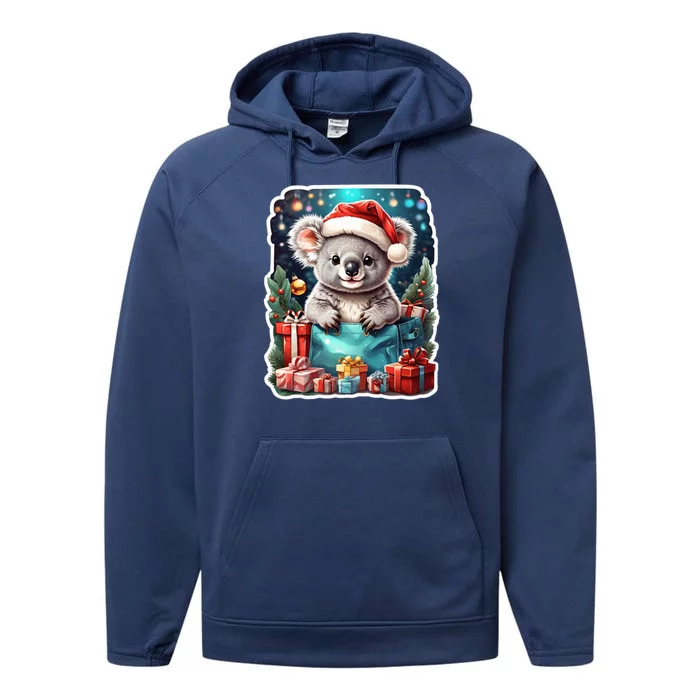 Christmas Koala Bear Performance Fleece Hoodie