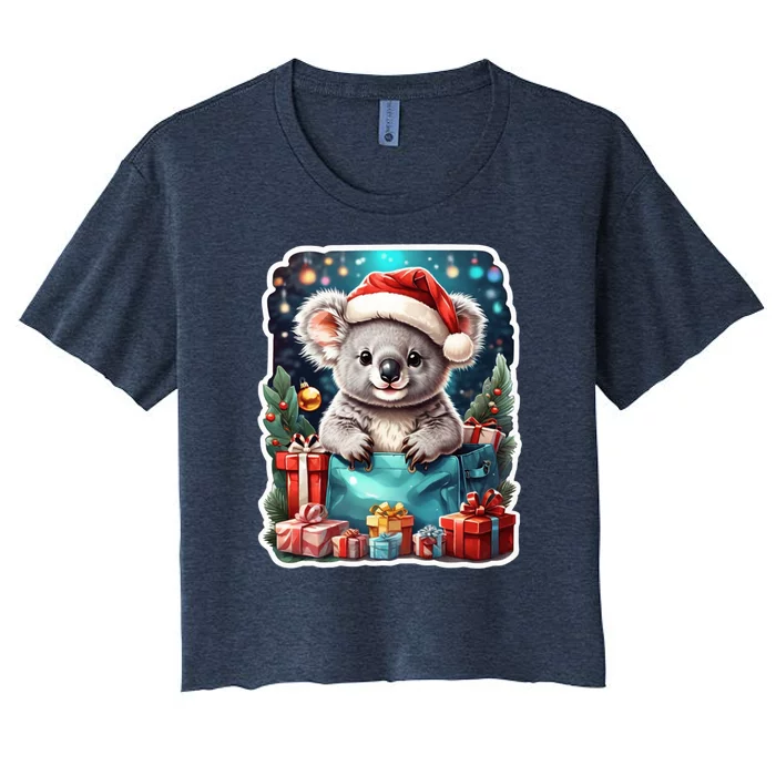 Christmas Koala Bear Women's Crop Top Tee