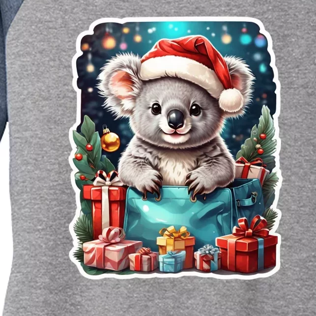 Christmas Koala Bear Women's Tri-Blend 3/4-Sleeve Raglan Shirt