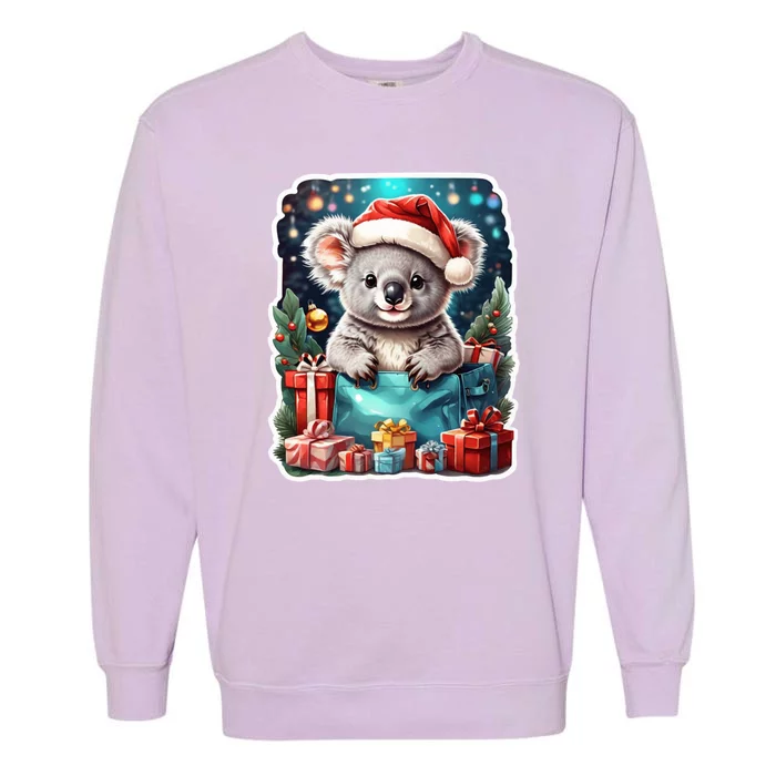 Christmas Koala Bear Garment-Dyed Sweatshirt