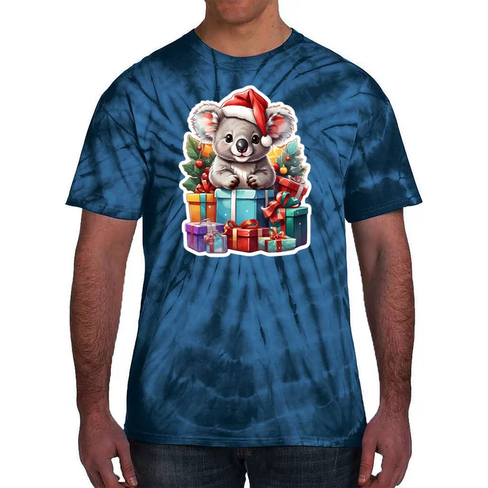 Christmas Koala Bear Tie-Dye T-Shirt