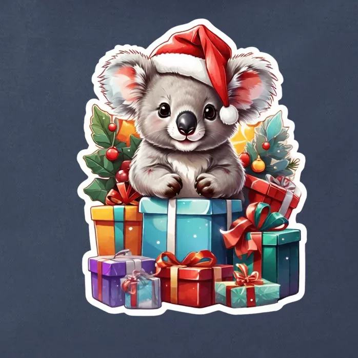 Christmas Koala Bear Zip Tote Bag