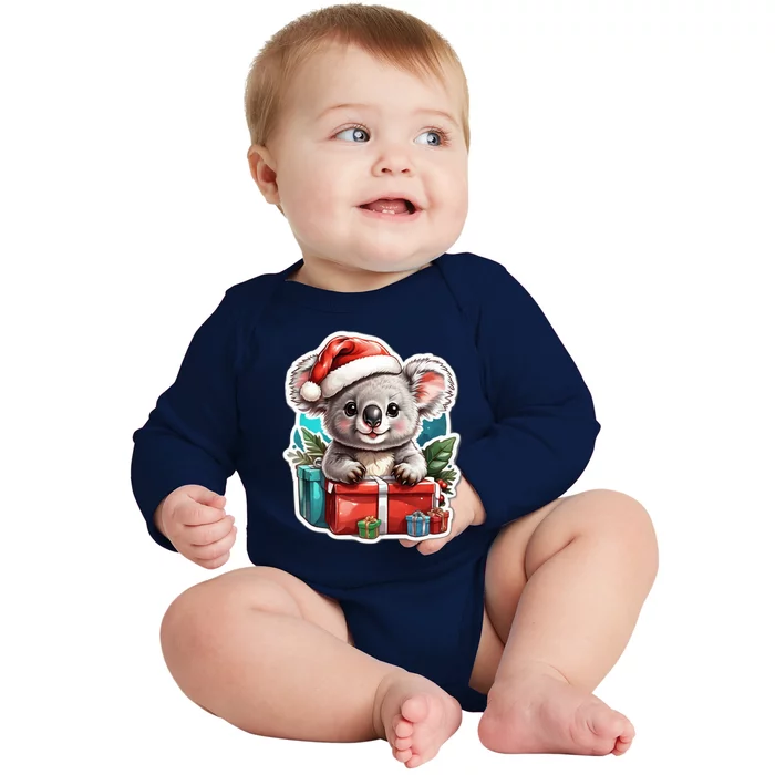 Christmas Koala Bear Baby Long Sleeve Bodysuit