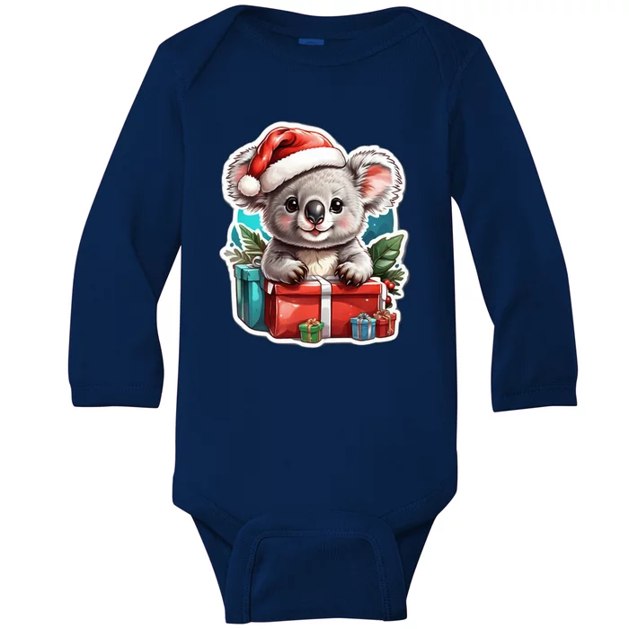 Christmas Koala Bear Baby Long Sleeve Bodysuit