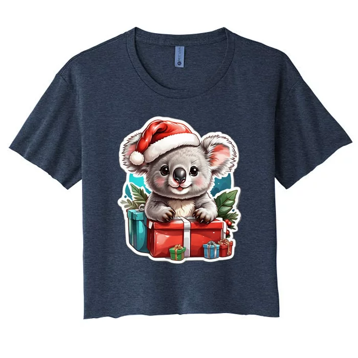 Christmas Koala Bear Women's Crop Top Tee