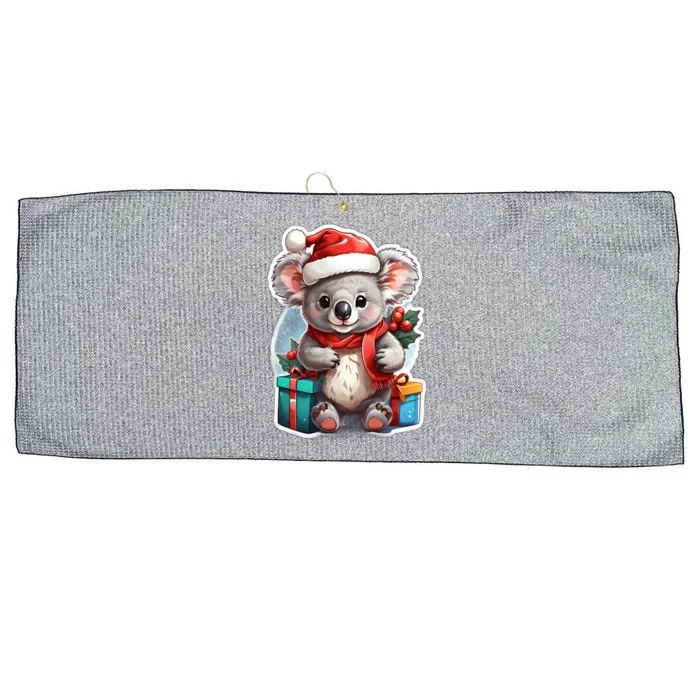 Christmas Koala Bear Large Microfiber Waffle Golf Towel