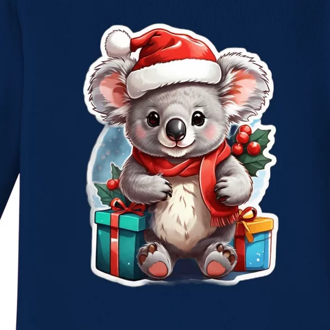 Christmas Koala Bear Baby Long Sleeve Bodysuit