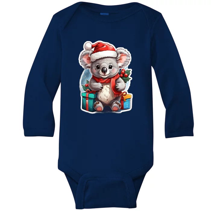 Christmas Koala Bear Baby Long Sleeve Bodysuit