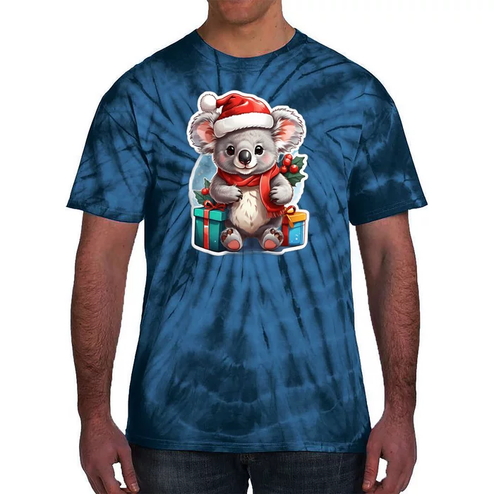 Christmas Koala Bear Tie-Dye T-Shirt