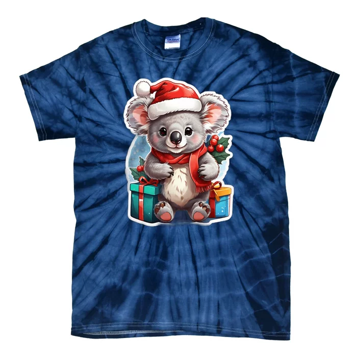 Christmas Koala Bear Tie-Dye T-Shirt