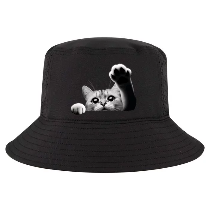 Cute Kitten Big Eyes Cat Outstretched Paw Cool Comfort Performance Bucket Hat