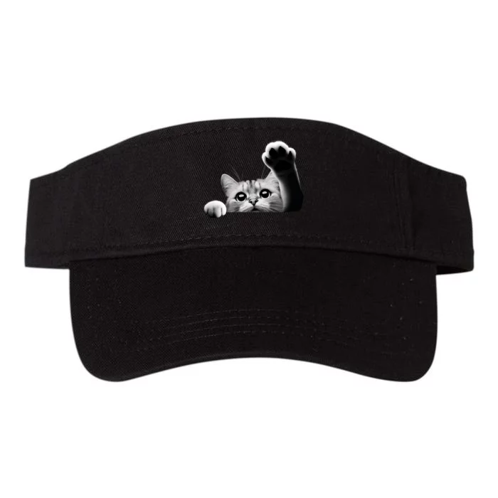 Cute Kitten Big Eyes Cat Outstretched Paw Valucap Bio-Washed Visor