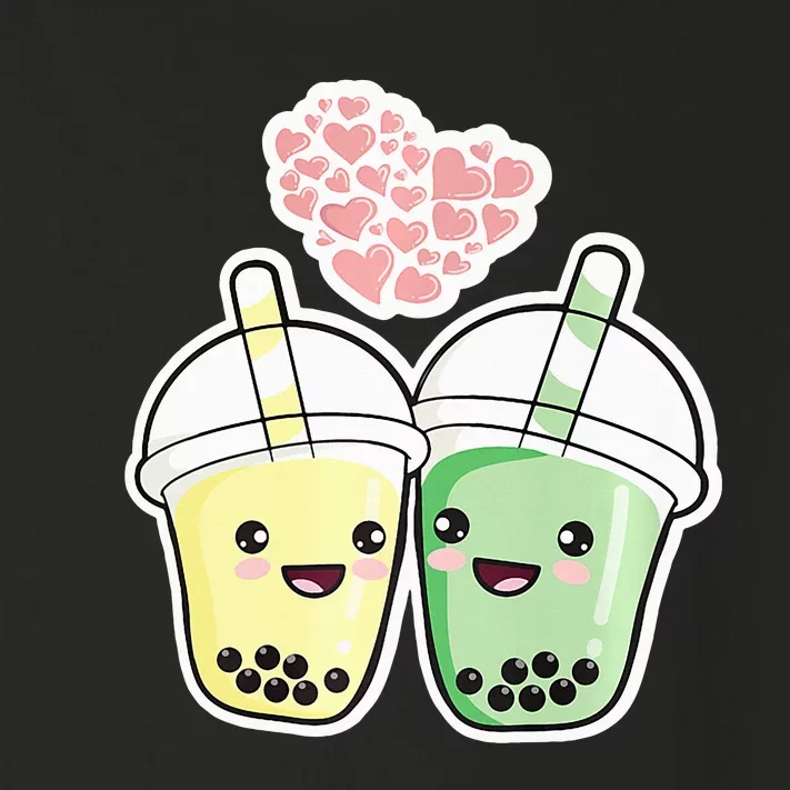 Cute Kawaii Boba Bubble Tea Toddler Long Sleeve Shirt