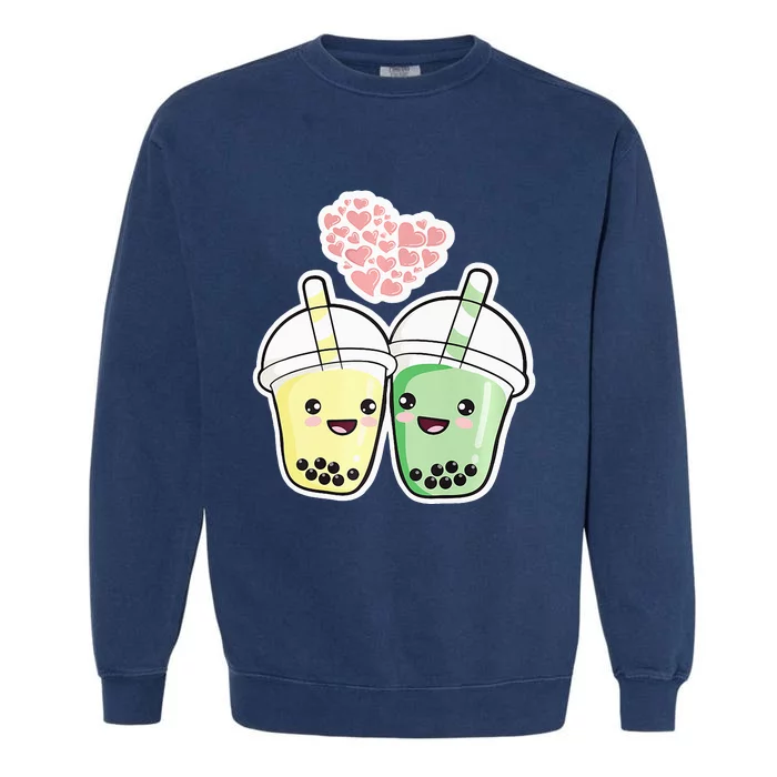 Cute Kawaii Boba Bubble Tea Garment-Dyed Sweatshirt