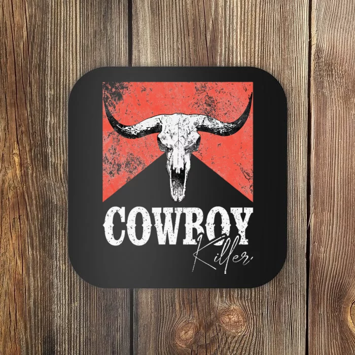 Cowboy Killers Bull Skull Howdy Punchy Western Coaster